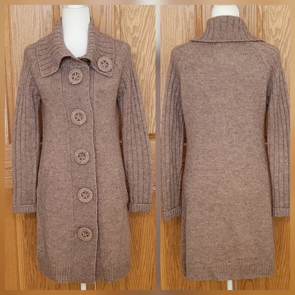 VTG Carducci Lambswool Alpaca Blend Cardigan Sweater Longline Duster - Picture 2 of 13